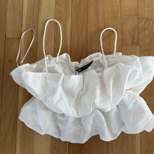 Zara Cream Ruffled Camisole